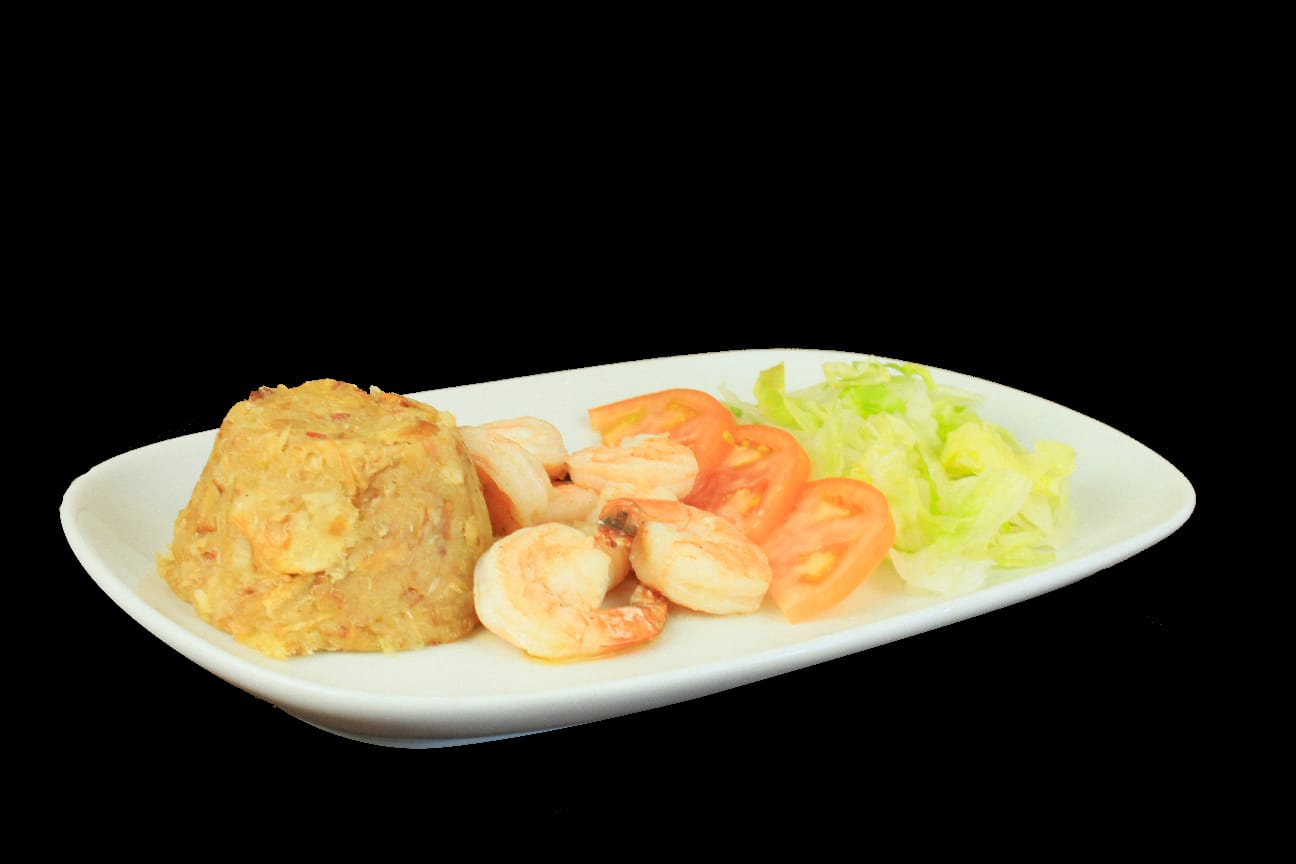 Camarones con mofongo